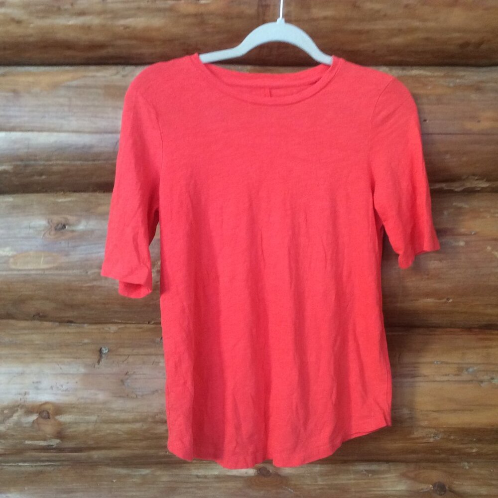 Eileen Fisher Bundle Brown Wool Cardigan and Orange T-Shirt Size XSP/XXS Fall - Picture 2 of 9